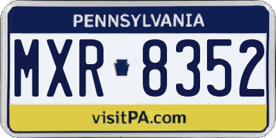PA license plate MXR8352