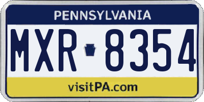 PA license plate MXR8354