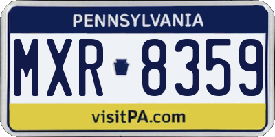 PA license plate MXR8359