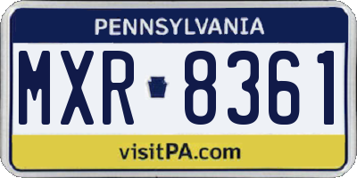 PA license plate MXR8361