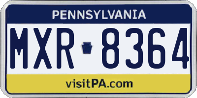 PA license plate MXR8364