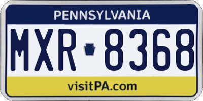 PA license plate MXR8368