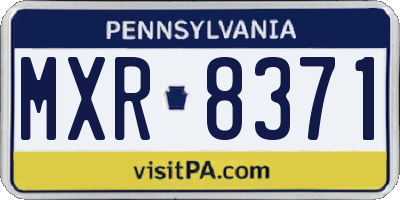 PA license plate MXR8371