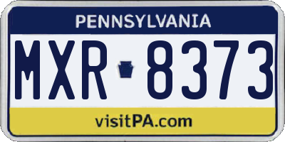 PA license plate MXR8373
