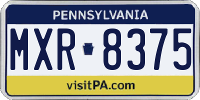 PA license plate MXR8375