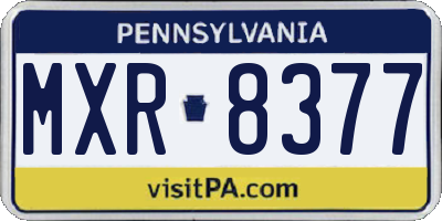 PA license plate MXR8377