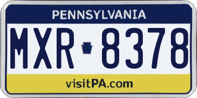 PA license plate MXR8378