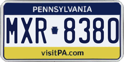 PA license plate MXR8380