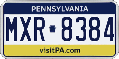 PA license plate MXR8384