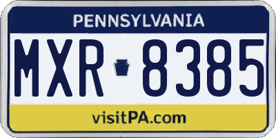 PA license plate MXR8385