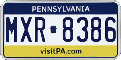 PA license plate MXR8386