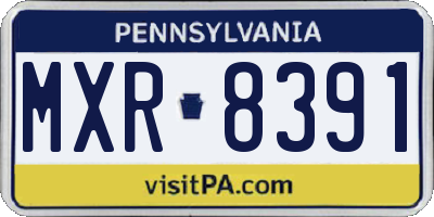 PA license plate MXR8391
