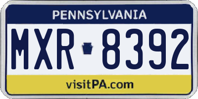 PA license plate MXR8392
