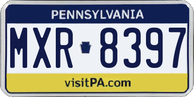 PA license plate MXR8397