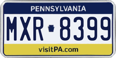 PA license plate MXR8399