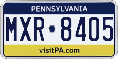 PA license plate MXR8405
