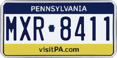 PA license plate MXR8411
