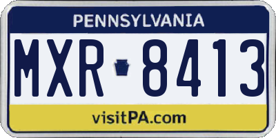 PA license plate MXR8413