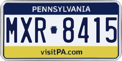 PA license plate MXR8415