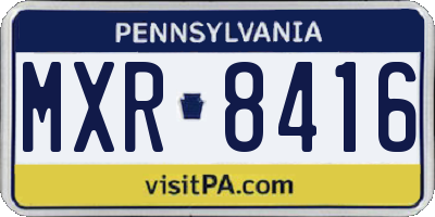 PA license plate MXR8416