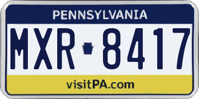 PA license plate MXR8417