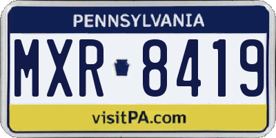PA license plate MXR8419