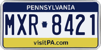 PA license plate MXR8421