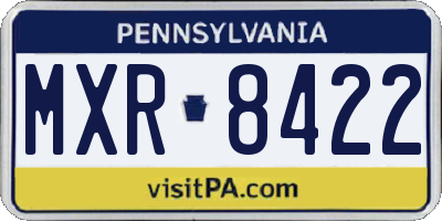 PA license plate MXR8422