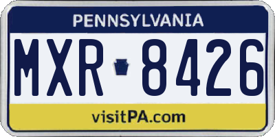 PA license plate MXR8426