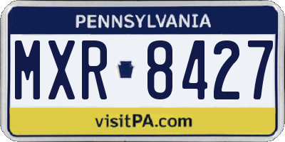 PA license plate MXR8427