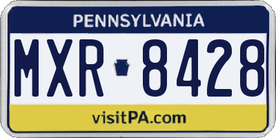 PA license plate MXR8428