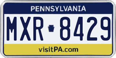 PA license plate MXR8429