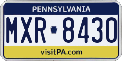 PA license plate MXR8430