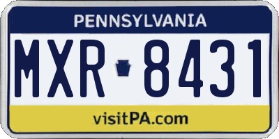 PA license plate MXR8431