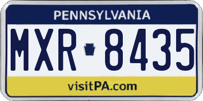 PA license plate MXR8435