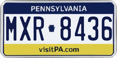 PA license plate MXR8436