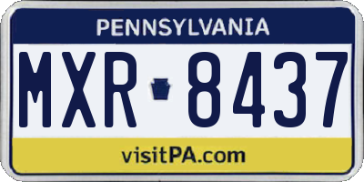 PA license plate MXR8437