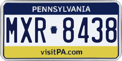 PA license plate MXR8438