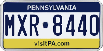 PA license plate MXR8440