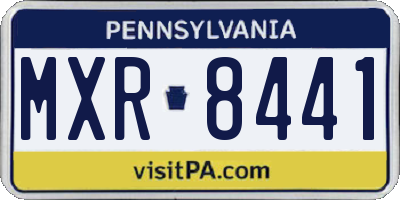 PA license plate MXR8441