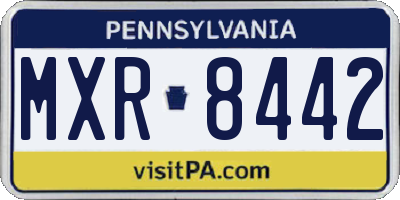 PA license plate MXR8442