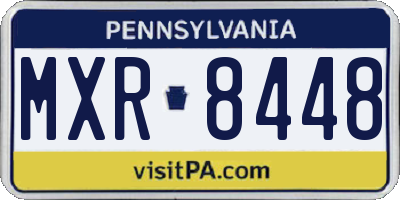 PA license plate MXR8448
