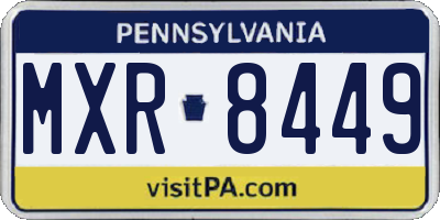 PA license plate MXR8449