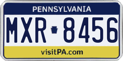 PA license plate MXR8456