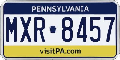 PA license plate MXR8457
