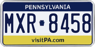 PA license plate MXR8458
