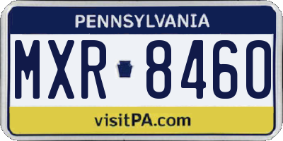 PA license plate MXR8460