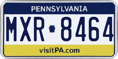 PA license plate MXR8464