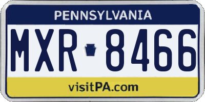 PA license plate MXR8466