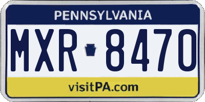 PA license plate MXR8470